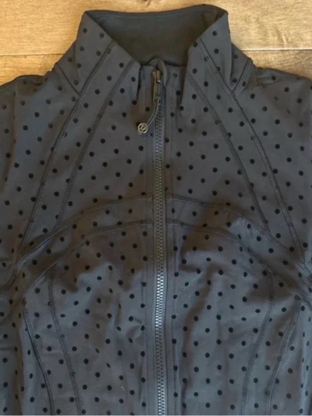 Lululemon Black Polka Dot Zip-Up Jacket